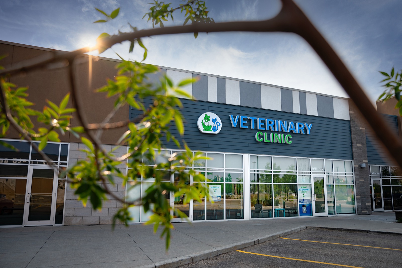 Albany Veterinary Clinic storefront in Edmonton